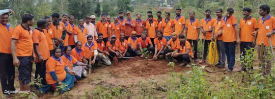 Fruit tree plantation program in the college environment. shourya volunteers planted 450 fruit trees