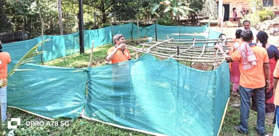 Volunteers of Shaurya Sri Dharmasthala Disaster Management Team carried out the Shramadaan for the creation of a vegetable garden at Sulkerimogru Higher Primary School in Belthangady Taluk.
