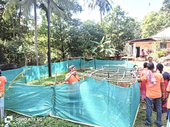 Volunteers of Shaurya Sri Dharmasthala Disaster Management Team carried out the Shramadaan for the creation of a vegetable garden at Sulkerimogru Higher Primary School in Belthangady Taluk.