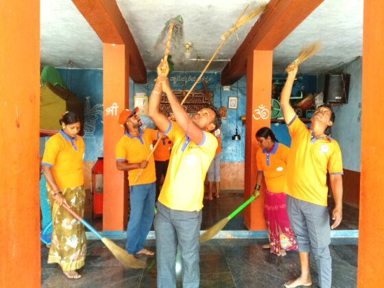 Shaurya Team conducted a cleanliness drive at the Manihal Gramdevate Temple