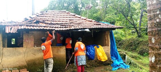 ಬಡ ಕುಟುಂಬದ ಮನೆ ರಿಪೇರಿ; ಅಜೆಕಾರು ಘಟಕದಿಂದ ಸೇವೆ.