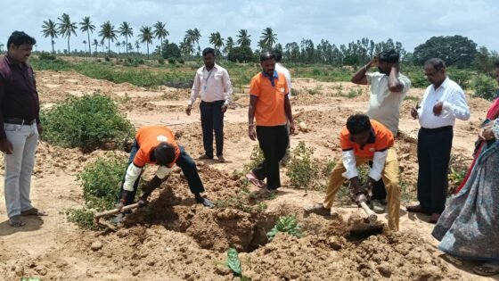 ಹೊಸಕೋಟೆ: ನಂದಿಗುಡಿ ಶೌರ್ಯ ಘಟಕದ ಸದಸ್ಯರಿಂದ ಗಿಡ ನಾಟಿ.